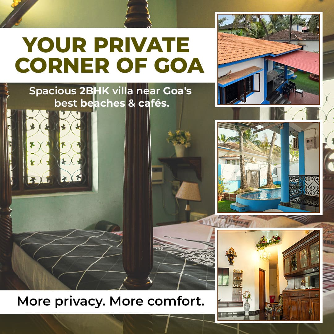 Endless Blue private 2BHK villa in Anjuna, North Goa
